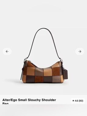 Coach Patchwork Leather Small Slouchy Shoulder Bag - Brown Tones